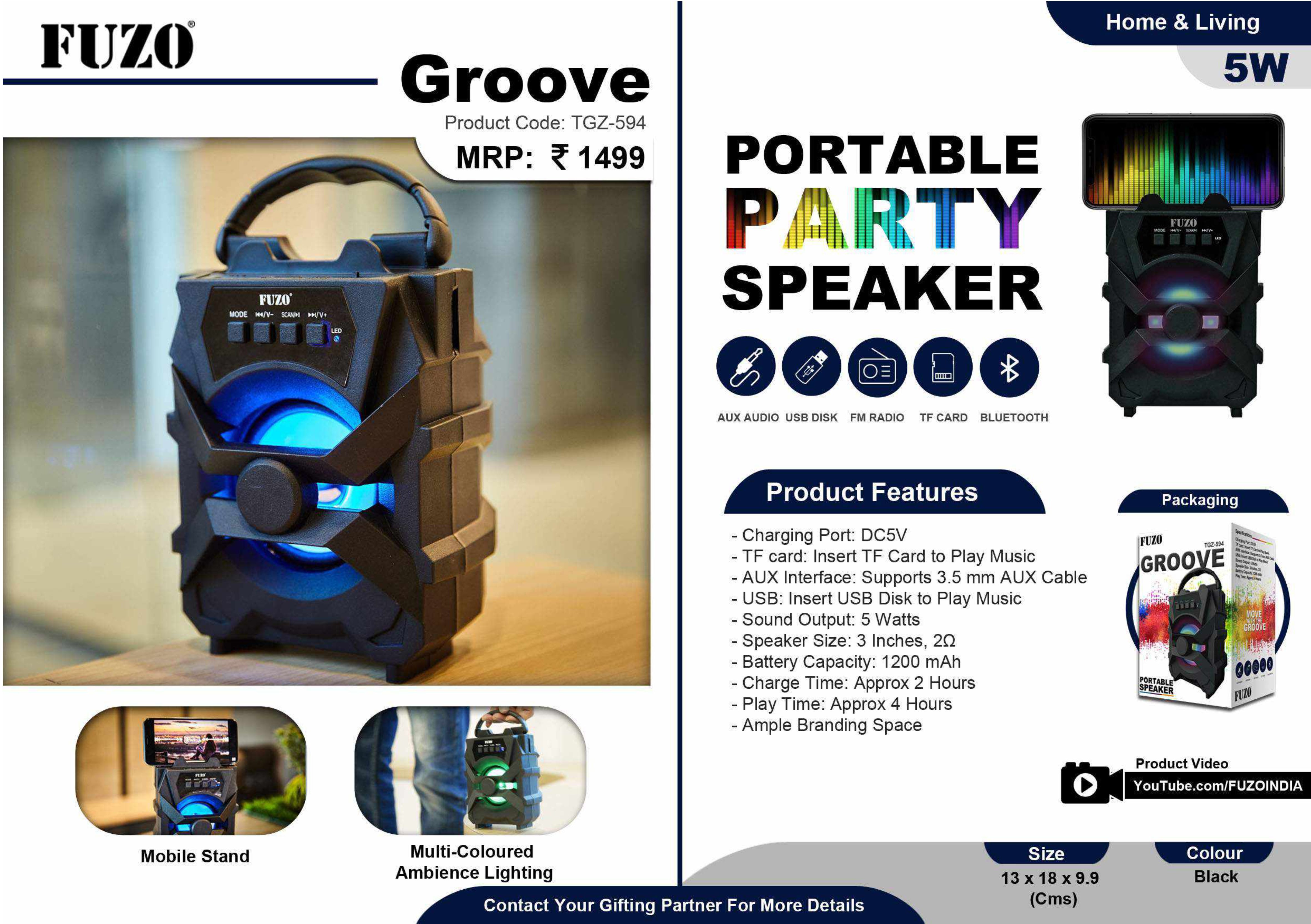 Black Groove - Portable Party Speaker