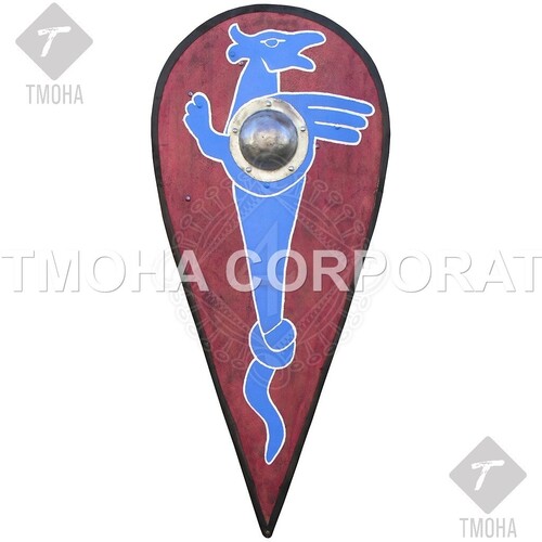 आयरन मध्यकालीन शील्ड सजावटी शील्ड आर्मर शील्ड हैंडमेड शील्ड डेकोरेटिव शील्ड नॉर्मन शील्ड ड्रैगन प्रतीक Ms0058 के साथ