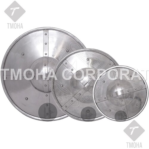 आयरन मध्यकालीन शील्ड डेकोरेटिव शील्ड आर्मर शील्ड हैंडमेड शील्ड डेकोरेटिव शील्ड बकलर 2 क्रॉस्ड बैंड प्लेट्स के साथ Ms0068