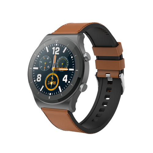 Tan Leather Revo - Classic Round Dial Calling Smart Watch