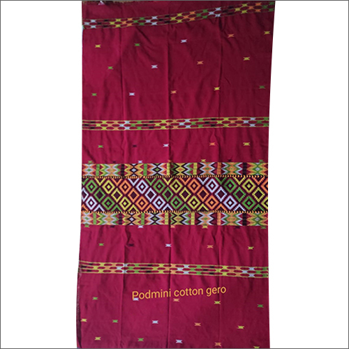 कैज़ुअल लेडीज़ कॉटन गेरू साड़ी