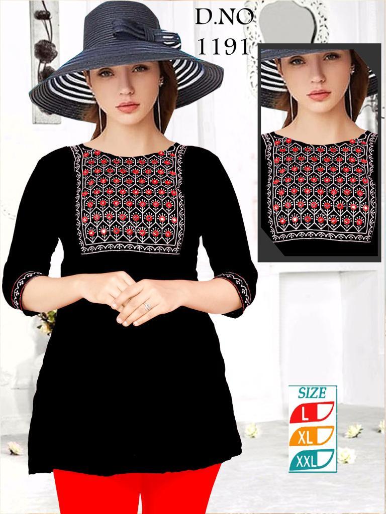 Fancy Kurti - Rayon Fabric, Size L-xl With Intricate Embroidery Work | Breathable, Casual Design For Ladies