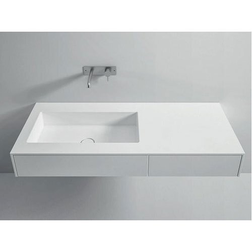 White Corian Indian Wall Mounted Washbasin