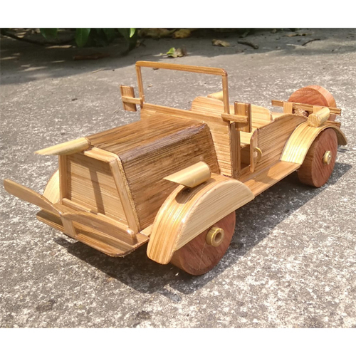 Brown Wooden Bamboo Car