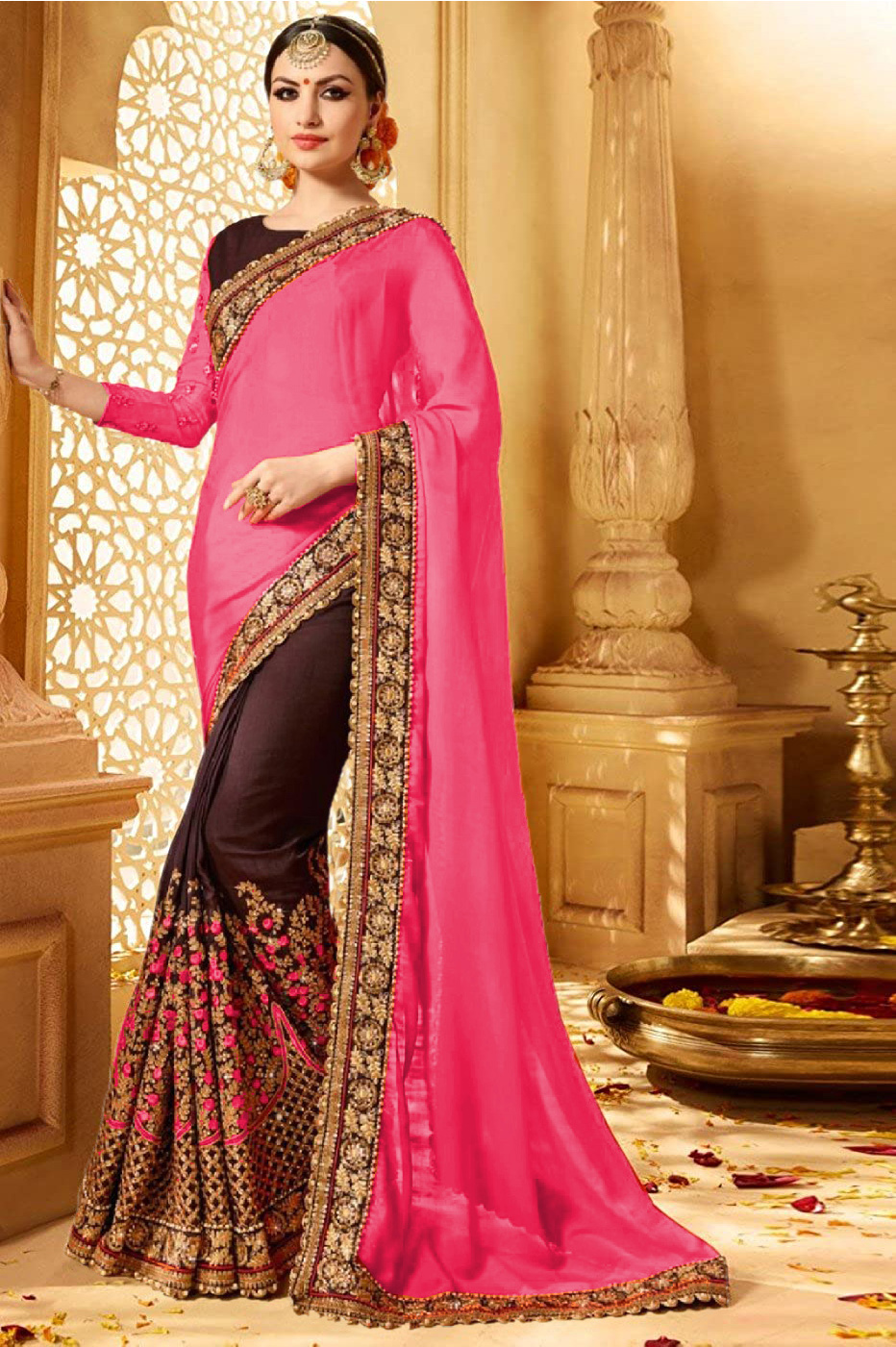 All Exlclusive Designer Embrodery Georgette And Sai Chiffon Saree