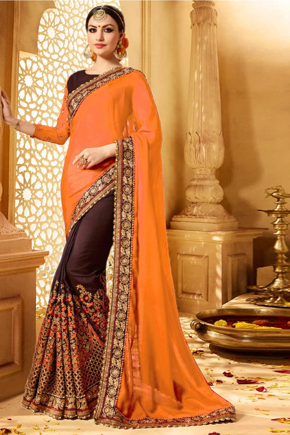 All Exlclusive Designer Embrodery Georgette And Sai Chiffon Saree