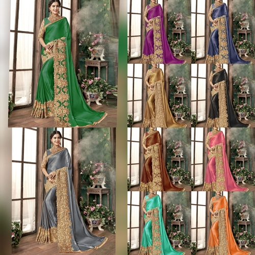 Exlclusive Designer Embrodery Women Silk Malai Saree
