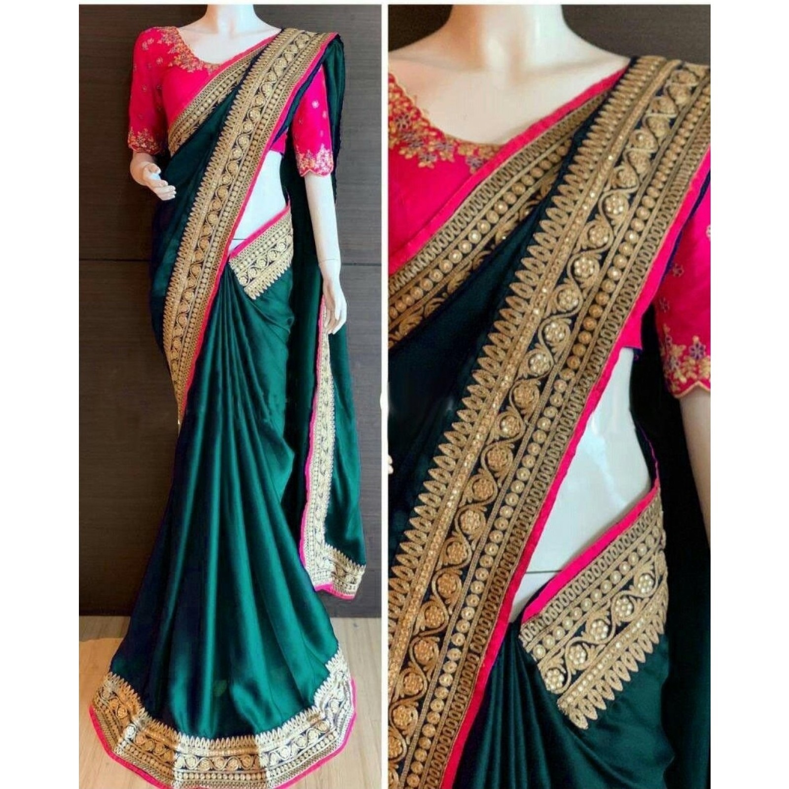 All Exlclusive Designer Embrodery Women Dola Silk Saree