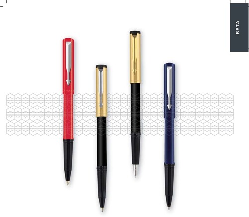 Blue Parker - Beta Neo Roller Ball Pen With Stainless Steel.