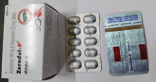 ZERODOL P Tablet - Aceclofenac 100mg / Paracetamol 325mg , Easy to Swallow, Fast Acting, Fever Reduction, Inflammation Control, Pain Relief