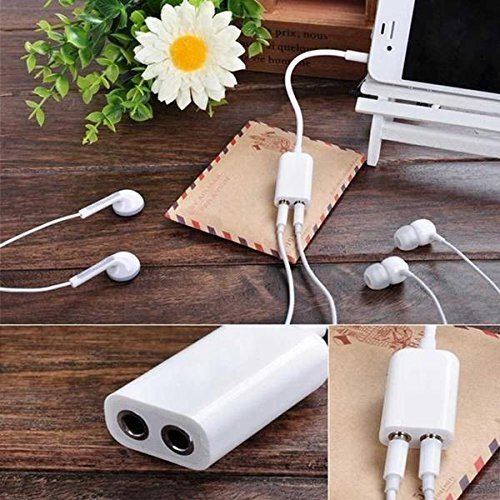 Aux Splitter White - 2 Port, 1m Length, Plastic Material | Audio Sharing, Portable Design, Wide Device Compatibility, Family Friendly