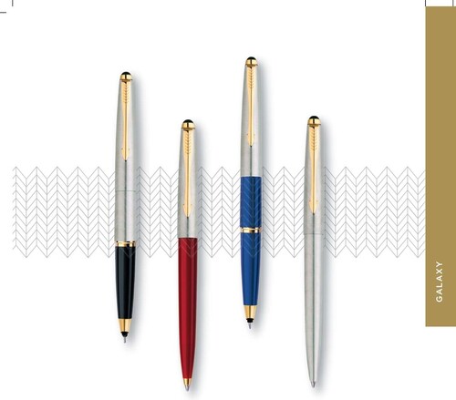 Cap On/Cap Off Action Parker Galaxy Standard Roller Ball Pen With Gold Trim