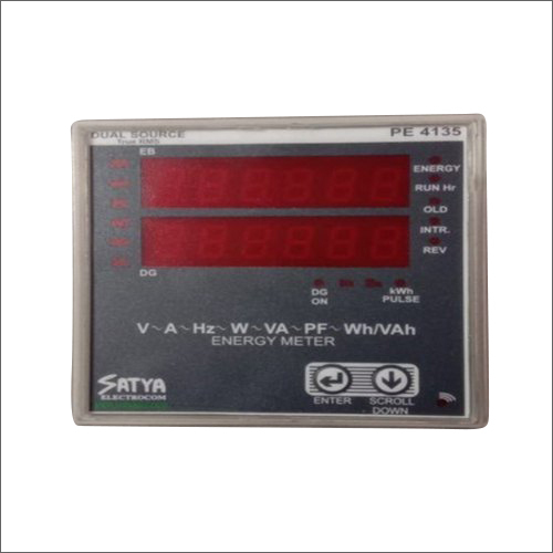 Satya Make Energy Meter - Metal, Standard Size, Matte Black | Digital Display, Voltage 220-320 V, 1 Amp, Commercial Usage