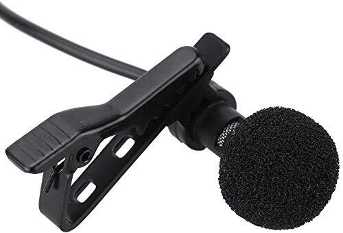 Collar Mic - 3.5mm Aux Clip Microphone, 1.2 Meter Length, Sleek Black Color, Wired Connectivity, Noise Cancellation For Voice Recording