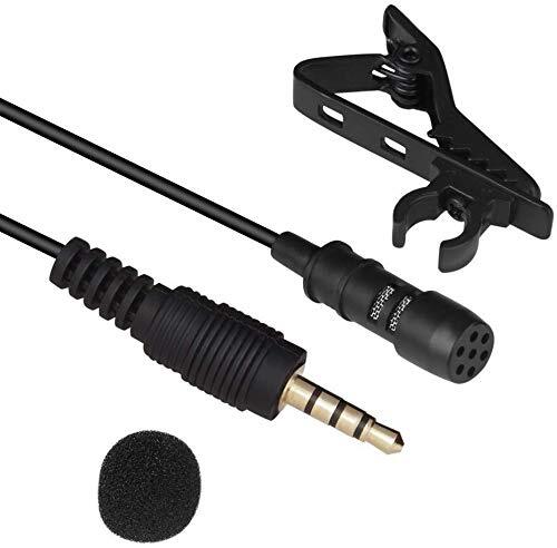 Collar Mic - 3.5mm Aux Clip Microphone, 1.2 Meter Length, Sleek Black Color, Wired Connectivity, Noise Cancellation For Voice Recording
