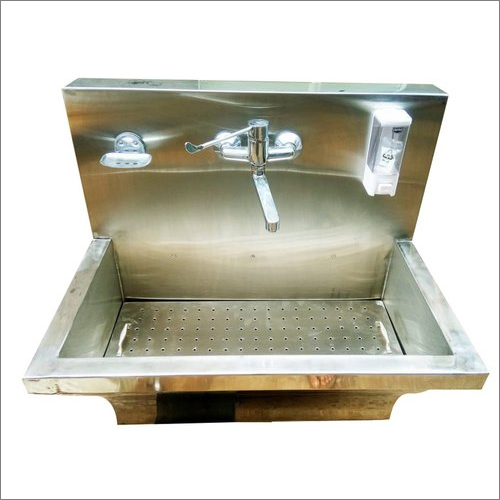 SS Sink Single Scrub Station - Stainless Steel 304L, 75 x 63 x 90 cm , Durable Medical Handwashing Solution for Hospitals