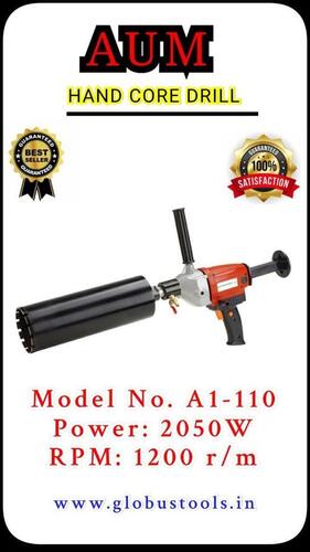 Aum Handcore Machine - Steel, 14x5x11 Inch, Red | 110 Mm Maximum Drilling Diameter, 2050 Watt Power, High Efficiency, Low Energy Consumption