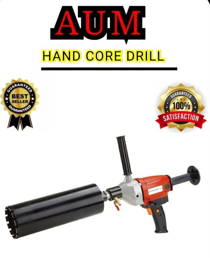 Aum Handcore Machine - Steel, 14x5x11 Inch, Red | 110 Mm Maximum Drilling Diameter, 2050 Watt Power, High Efficiency, Low Energy Consumption