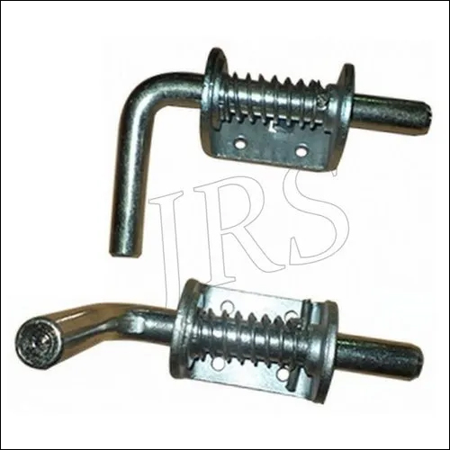 Latch Pin Spring Latch Assembly - Mild Steel, Golden And Silver Finish | Gear Drive, Spring Loaded For Agricultural Tools Use