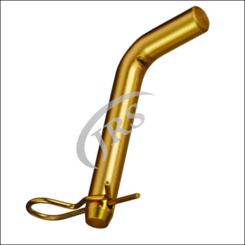 Bent Type Hitch With R Pin - Steel Material, Galvanized Finish, Golden Color | Durable Hitch Pin with Enhanced Longevity and Strength