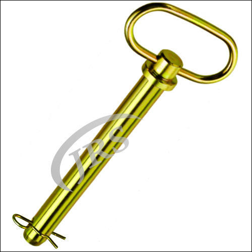 Trailer Hitch Pin with R Clip - Steel Material, Golden & Silver Colors | Pressure Range Suitable for Tractor Linkage Parts, Painted Finish