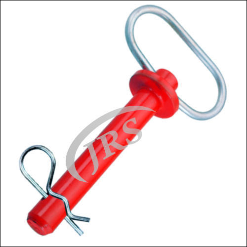 Orange Hitch Pin - Steel Material, Painted Finish | Durable Tractor Linkage Part with Clip