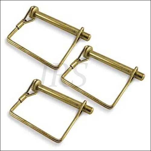 Square PTO Pin - Steel Material, White Zinc/Golden Zinc Color | Painted Finish, Ideal for Tractor Linkage Parts