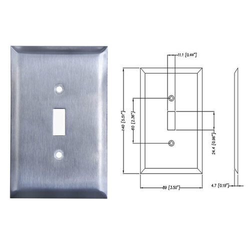 ब्रास ओवर साइज़ बेवेल स्विच प्लेट