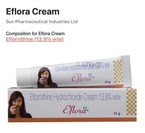 Eflorinthine Hydrochloride Cream - 13.9% Concentration, 15g Tube Size, White Cream Formula