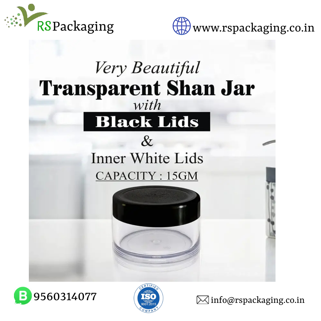 15 Gms San Jar - Plastic, 2.7 Cm, Transparent | Rigid Thick-walled Design, Luxurious Acrylic Finish, Excellent Product Compatibility