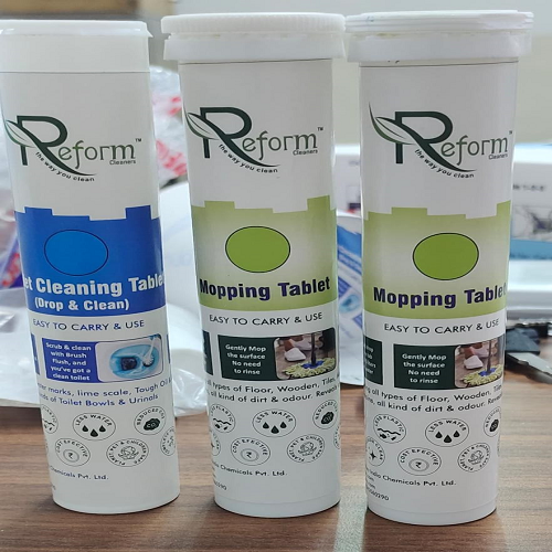 Reform Toilet Cleaner Tablets - Ecofriendly, Non-toxic, Blue Tablets | Fresh Lemongrass Scent, Easy Cleaning, Superior Grease Cut, Saves Water, No Plastic Use