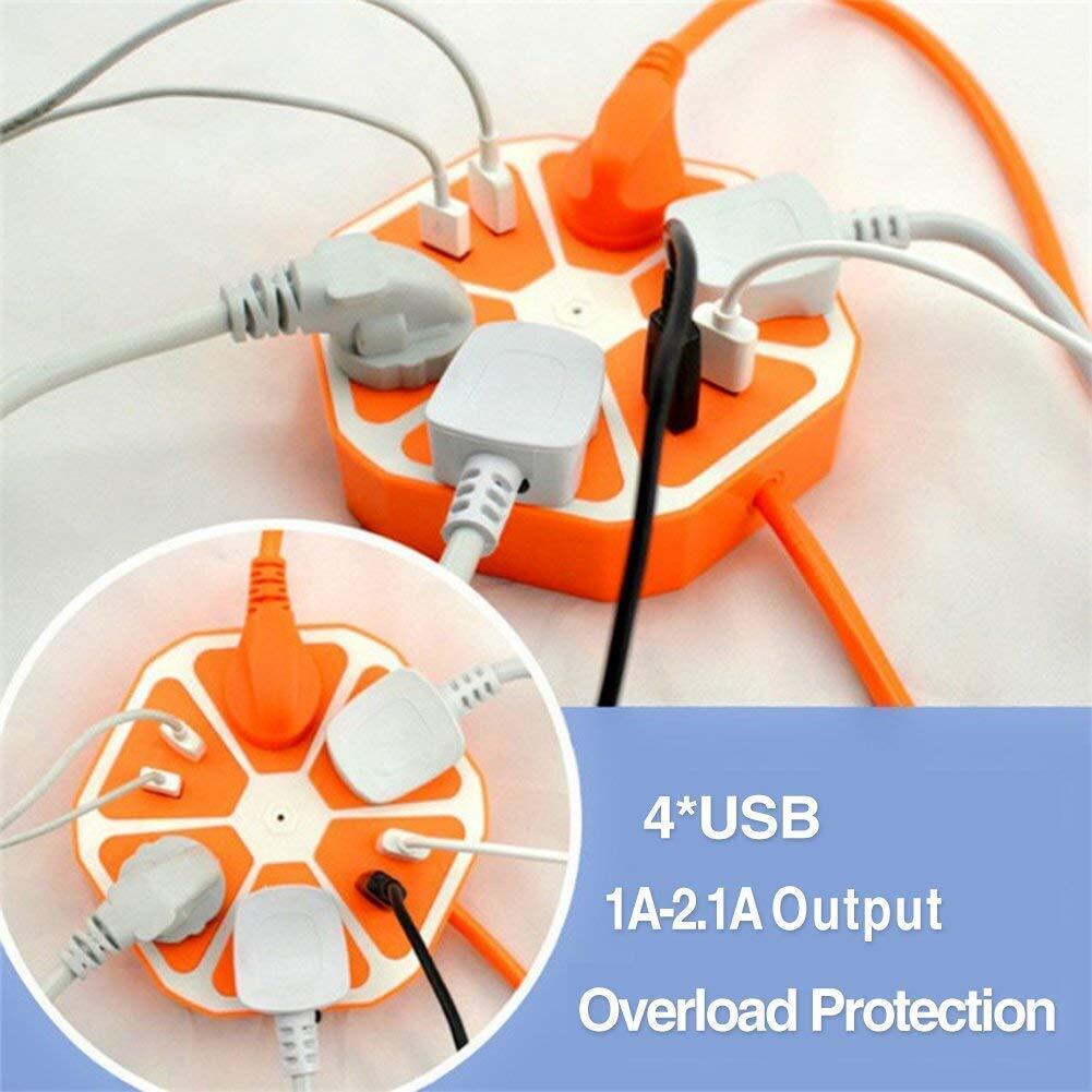 Hexagon Extension Box With Usb Charging Ports