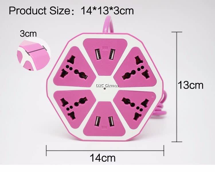 Hexagon Extension Box With Usb Charging Ports