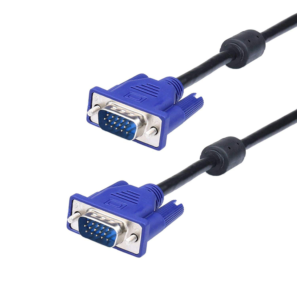 Vga Cable 1.3m Hd15 Pin Male To Male - Durable Pvc, Blue | Easy Connection, Thumbscrews, Supports Vga, Svga, Xga Resolutions, Shielded
