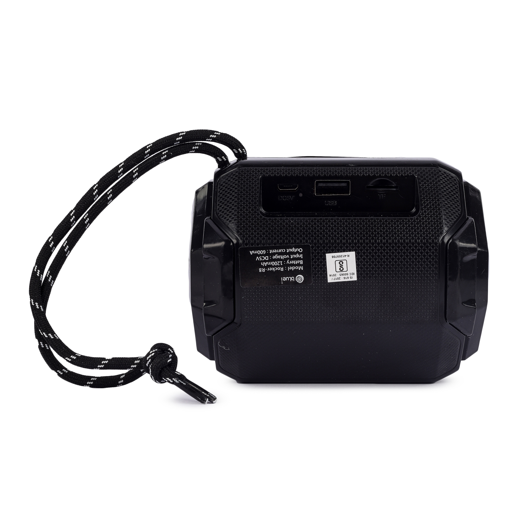 Black Bluei Rocker R8 5w Power Output Multi Connectivity Heavy Bass Portable Bluetooth Speaker With Tws Function