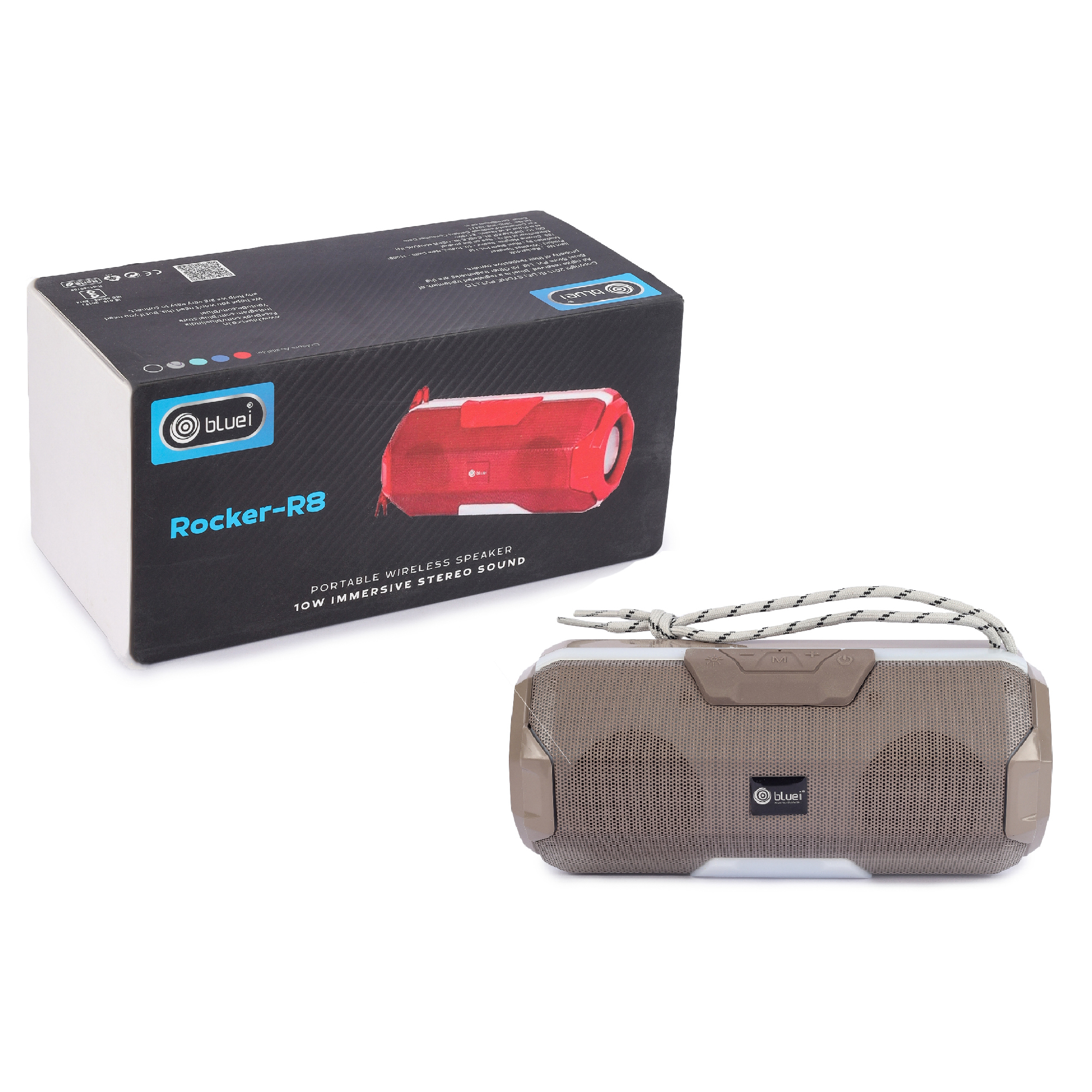 Bluei Rocker R8 Dual 5wx2 Power Output Multi Connectivity Wireless Portable Speaker With Tws Function