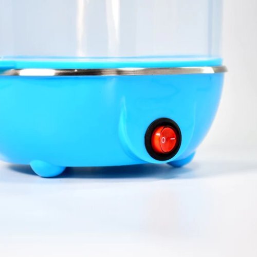 3 Floor Egg Boiler Electric Cooker - Stainless Steel Heating Plate, 16x17x23 Cm Size, Blue Color, 21 Egg Capacity, Easy One-button Operation, 10-minute Cooking