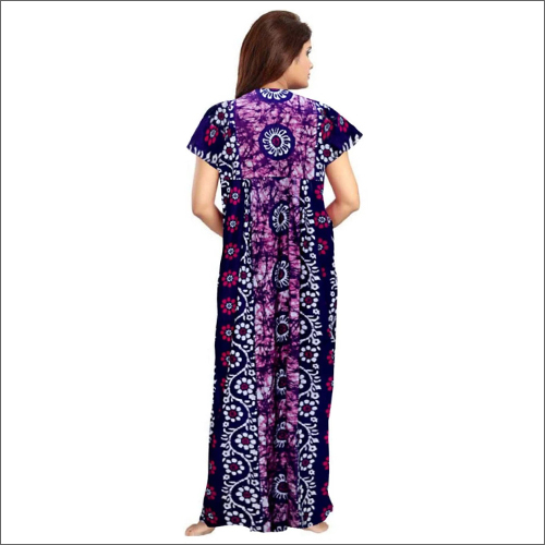 Ladies Procian Cotton Print Nighty - Cotton Material, Customized Size, Available In Different Colors - Washed Technique For Soft Comfort