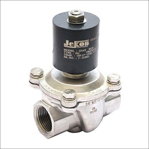 Diaphragm Solenoid Valve - Metal Construction, Sizes 1/2" to 2", Medium Pressure, Polished Finish, Pneumatic Power