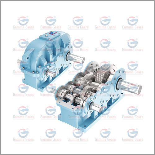 Parallel Helical Gearbox - Steel Material, Heavy Duty Design | Blue Color, Industrial Application