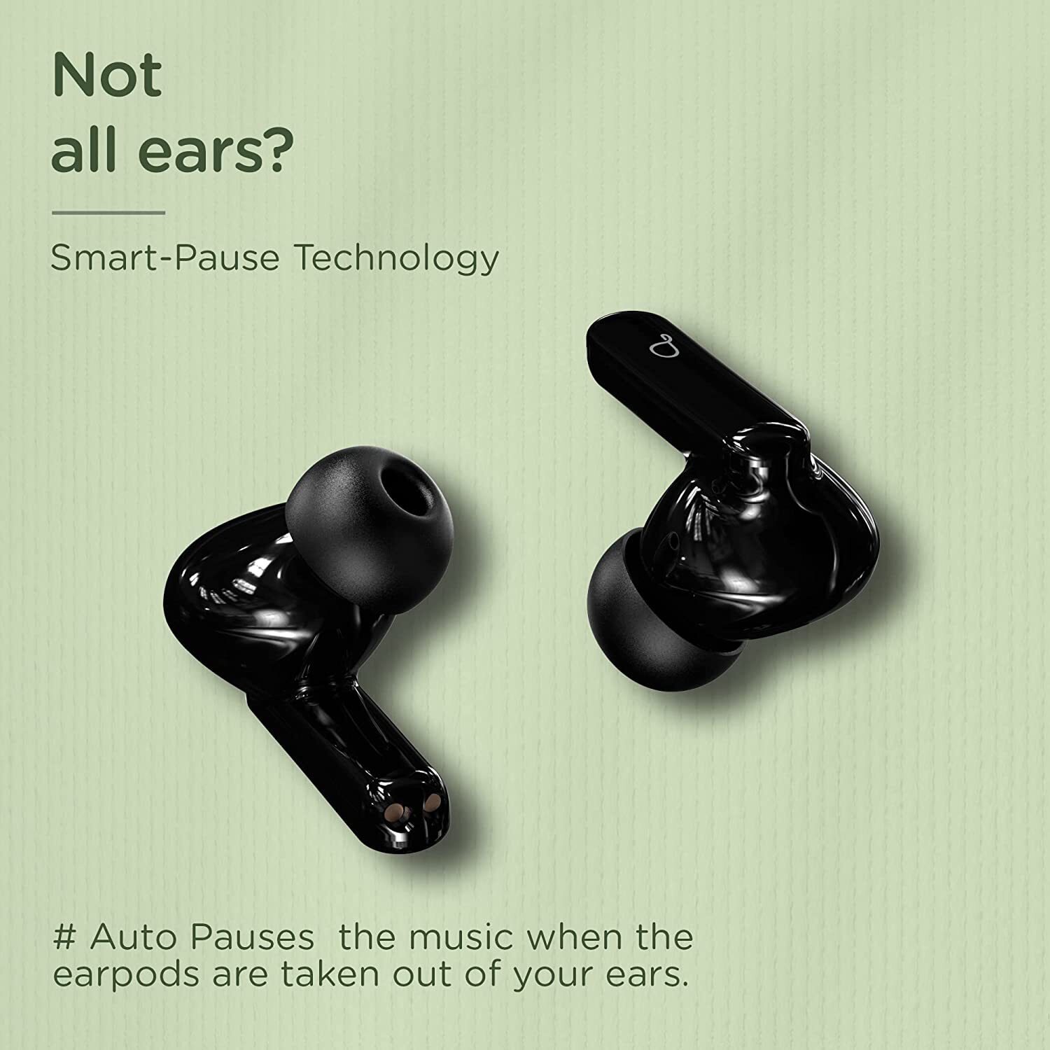 Pebble Buds Pro - 10mm Dual Audio Drivers, Black | Noise Cancellation, Smart Pause, Ultra-low Latency, Touch Control