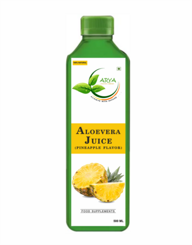 Aloevera Juice (Pineapple Flavor) - 500ML Herbal Juice | Rich in Antioxidants, Bitter Taste, Liquid Form, Supports Adult Wellness