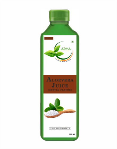 Aloe Vera Juice (Stevia Flavor) - 500ml Liquid, Bitter Taste | Herbal Juice with Powerful Antioxidants for Immune Support and Hydration