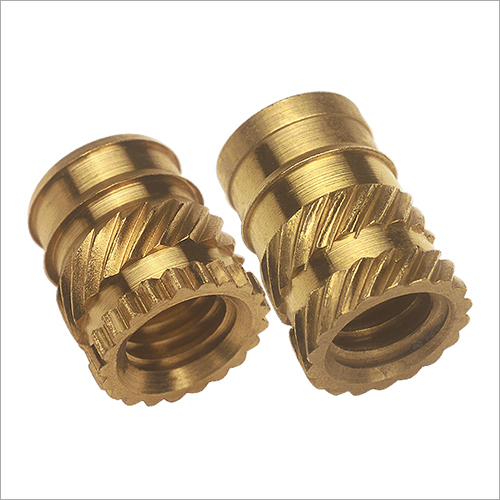 Brass Ultrasonic Insert - Polished Round Design, Golden Finish | Versatile Fastener Type for Moulding and Furniture Applications