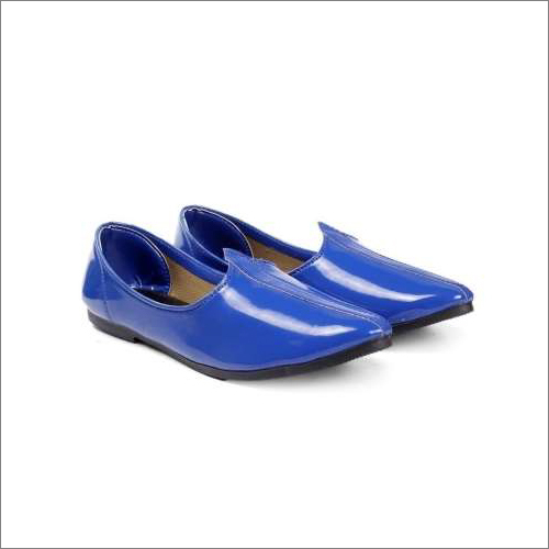 Mens Plain Blue Mojari - Flat Heel, All Sizes | Perfect For Rainy, Spring, Summer, And Winter Seasons