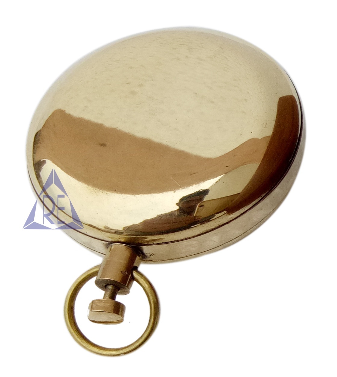 Nickel Plated Push Button Brass Pocket Compass - Brass Materials, 4.8cm Dia X 1.5cm Thick, Shiny Brass Finish, Handmade Nautical Style, Portable Design