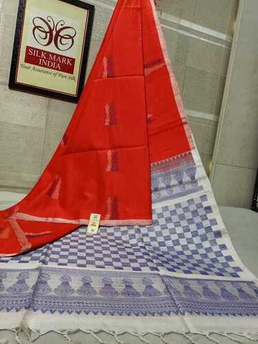 प्लेन कांजीवरम ट्रेडिशनल सॉफ्ट सिल्क साड़ी हैंडलूम