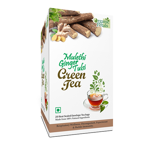 Mulethi Ginger And Tulsi Green Tea - Herbal Ingredients Blend | Personal Care Essential, Store In Dry Place For Optimal Freshness
