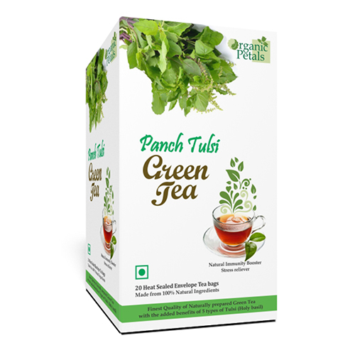 Panch Tulsi Green Tea - Herbal Blend for Personal Care | Dry Place Storage, Unique Tea Category, Revitalizing Green Tea Experience