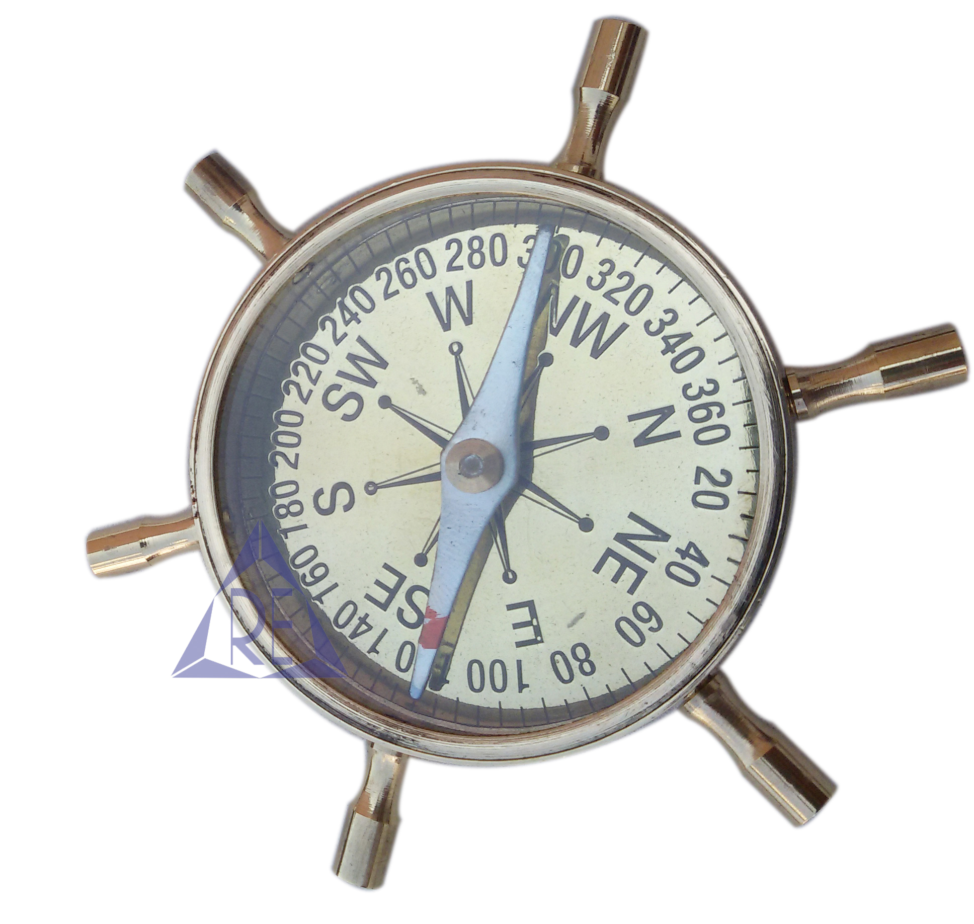 Handmade Nautical Brass Wheel Compass